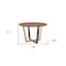 Homeroots 48" Brown And Gold Iron Sled Base Round Top Dining Table 569435 - alternate 5