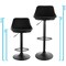 Elama 2 Piece Faux Leather Adjustable Bar Stool in Black and White with Black Base ELM-704-1-BLK-WHT - alternate 6