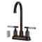 Kingston Brass Double-Handle 4" Centerset Bar Faucet, Oil Rubbed Bronze KB8495KPS - alternate 1