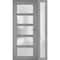 Vdomdoors Front Exterior Prehung FiberGlass Door Frosted Glass / Manux 8002 Grey Ash / Sidelight Exterior Win MANUX8002EXD-SS-W36+12 x H80-LH - alternate 2
