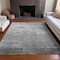 Homeroots 8' X 10' Gray And Silver Striped Washable Indoor Outdoor Area Rug 610892 - alternate 4
