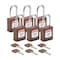 Brady Velocity Lockout Padlocks Nylon 1.5in Shackle Clearance KA Brown 6PK SDPL-BRN-38ST-KA6 - alternate 1