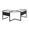Homeroots 78" Clear and Black Glass and Metal Corner Computer Desk 654255 - alternate 1