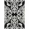 Homeroots 5' X 8' Black And Ivory Damask Washable Indoor Outdoor Area Rug 614408 - alternate 6