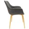 Leisuremod Markley Modern Leather Dining Arm Chair with Gold Metal Legs, Charcoal Black ECG26BL - alternate 4
