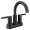 Delta Nicoli Two Handle Centerset Bathroom Faucet, 6.63 in, Matte Black 25749LF-BL - alternate 4