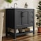 Flash Furniture Vega 36in. Vanity w/Sink, Blk Hardware, Soft Close, Open Shelf & 3 Drawers, Carrara Marble, Blk/Wht FS-VEGA36-KD-BK-GLD-HDBLK-GG - alternate 6
