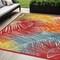 Homeroots 5' X 7' Orange Yellow Red Blue And Green Palm Leaf Indoor Outdoor Area Rug 550357 - alternate 5