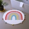 Homeroots 32" White Pink And Yellow Cotton Rainbows Round Youthful Bath Rug 634886 - alternate 4