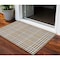 Homeroots 3' X 5' Brown And Beige Plaid Washable Indoor Outdoor Area Rug 601464 - alternate 1