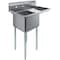 Amgood 39 in. x 23.5 in. Stainless Steel One Compartment Sink with 18 in. x 18 in. Bowl and 18 in. Right Drainboard SINK S1C-181812-18R-NF-Z - alternate 1