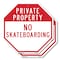 Signmission Private Property No Skateboarding, 10 inch X 10 inch, Aluminum Metal Signs, 2PK OC-A-2PACK-10-155 - alternate 1