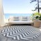 Homeroots 8' Gray And Ivory Round Chevron Washable Indoor Outdoor Area Rug 595315 - alternate 3