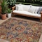 Homeroots 9' X 12' Red Orange And Blue Oriental Washable Indoor Outdoor Area Rug 563788 - alternate 1
