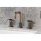 Kingston Brass Widespread Bathroom Faucet with Push Pop-Up Drain, Antique Brass KS1413RNK - alternate 3