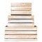 Homeroots Set of Three Organic Whitewash and Natural Distressed Wood Stacking Milk Crates, 3PK 471955 - alternate 2