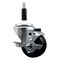 Service Caster 3.5'' SS Soft Rubber Swivel 7/8'' Expanding Stem Caster with Brake SCC-SSEX20S3514-SRS-TLB-78 - alternate 1