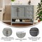 Flash Furniture Vega 42in. Vanity w/Sink, Cabinet w/Gold Hardware, Open Shelf & 3 Drawers, Marble Counter, Gry/Wht FS-VEGA42-GY-HDGLD-GG - alternate 5