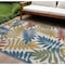 Homeroots 6' X 9' Ivory Blue Orange And Green Botanical Leaves Indoor Outdoor Area Rug 546683 - alternate 3