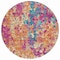 Homeroots 8' Blush Orange And Teal Blue Round Abstract Washable Indoor Outdoor Area Rug 631983 - alternate 5