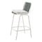 Homeroots Set of Two White and Green Woven Back And Aluminum Counter Height Bar Chairs, 2PK 668807 - alternate 4