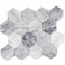 Apollo Tile Toscana 12x10 in. Light Gray Honed Calacatta Bluette Hexagon Mosaic Tile (4.38 sq ft/case) 5PK APLEML88G49HA - alternate 1