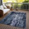 Homeroots 10' X 14' Navy Blue Black And Gray Abstract Washable Indoor Outdoor Area Rug 603172 - alternate 6