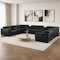 Homeroots Black Leather Power Reclining U Shaped Twelve Piece Corner Sectional With Console 643938 - alternate 3