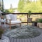 Homeroots 8' Charcoal Round Ikat Washable Indoor Outdoor Area Rug 576979 - alternate 3