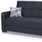 Homeroots 87" Dark Blue Chenille Convertible Futon Sleeper Sofa And Toss Pillows With Storage 607101 - alternate 6