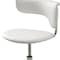 Homeroots Set of Two White and Silver Metal and Faux Leather Low Back Adjustable Height Bar Chairs, 2PK 555037 - alternate 2