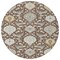 Homeroots 8' Brown Gray And Ivory Round Damask Washable Indoor Outdoor Area Rug 599402 - alternate 4