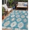 Homeroots 5' X 8' Teal Blue Ivory And Gray Southwestern Washable Indoor Outdoor Area Rug 615177 - alternate 1