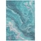 Homeroots 5' X 8' Teal Blue Gray And Ivory Abstract Washable Indoor Outdoor Area Rug 618209 - alternate 2