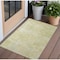 Homeroots 3' X 5' Gold Abstract Washable Non Skid Indoor Outdoor Area Rug 564254 - alternate 1