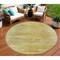 Homeroots 8' Gold And Wheat Round Abstract Washable Indoor Outdoor Area Rug 587640 - alternate 1