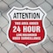 Signmission 24 Hour Surveillance Shield Sign Attenti, 6 inch X 6 inch, Plastic Sign, 2PK SHI-P-2PACK-6-353 - alternate 2