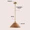 Jonathan Y Hattie 15 in. 1-Light Coastal Bohemian Metal and Woven Rattan LED Pendant Light, Gold Painting/Brown JYL5713A - alternate 8