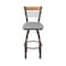 Holland Bar Stool Co Eleanor 36in Swivel Extra Tall Bar Stool, Bronze Finish, Medium Back and Canter Folkstone Grey Seat 880 - alternate 6