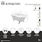 Kingston Brass 54" Cast Iron Oval Rectangular Roll Top Clawfoot Tub, 3-3/8" Wall Drillings, White/Brushed Brass VCT3D543019NT7 - alternate 2