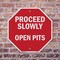 Signmission Proceed Slowly Open Pits, 10 inch X 10 inch, Aluminum Metal Signs, 2PK OC-A-2PACK-10-111 - alternate 4