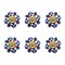 Homeroots Set of Six Blue Red And White Floral Knob Ceramic Drawer Pull Knobs, 6PK 635765 - alternate 3