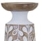 Homeroots Set of Three Brown And White Botanical Leaf Stone Powder Tabletop Pillar Candle Holders, 3PK 517626 - alternate 3