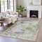 Homeroots 3' X 5' Linen Fern Green And Beige Abstract Washable Indoor Outdoor Area Rug 630795 - alternate 5