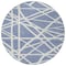 Homeroots 8' Denim Blue And Ivory Round Geometric Washable Indoor Outdoor Area Rug 600440 - alternate 3