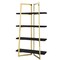 Homeroots 69" Black Stainless Steel and Wood Four Tier Etagere Bookcase 544730 - alternate 1
