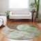Homeroots 8' Artichoke Green Brown And Beige Round Geometric Washable Indoor Outdoor Area Rug 604901 - alternate 3