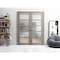 Sartodoors Slab Barn Door Panel Frosted Glass Grey 18x96 Solid Core Modern Interior QUADRO4002S-NEB-1896 - alternate 3