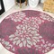 Jonathan Y Zinnia Modern Floral Textured Weave Fuchsia/Light Gray 5 ft Round Indoor/Outdoor Area Rug SMB110F-5R - alternate 1