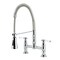 Kingston Brass Double-Handle Deck-Mount Pre-Rinse Bridge Kitchen Faucet, Polished Chrome GS1271BPL - alternate 1